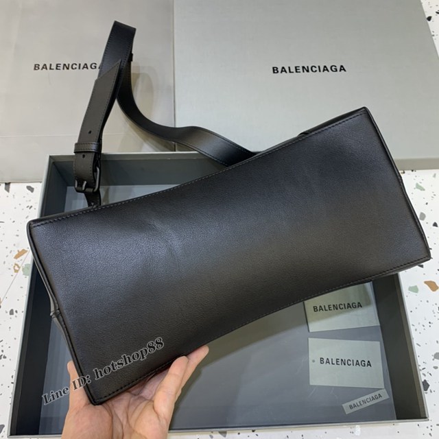 Balenciaga巴黎世家專櫃爆款超大號平紋黑電泳Hourglass沙漏包 fyj1821